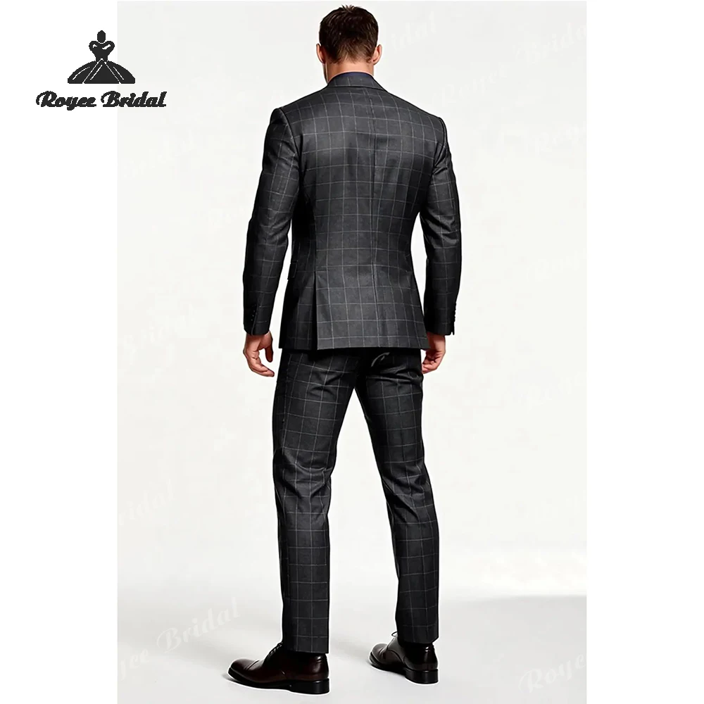 Striped  Two Piece Single Breasted Men's Suit Wedding 2026 Notched Lapel Evening Suit Customized trajes para hombre