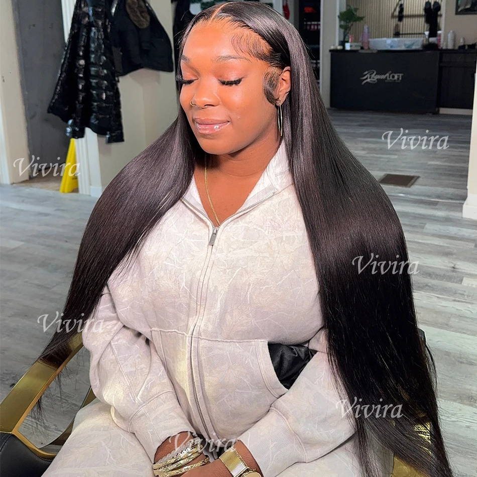 

Бесшовный парик из натуральных волос 13x6 HD Lace Straight Lace Frontal, готовый к носке, для женщин, 30 дюймов, бразильские волосы, парик 13x4 Lace Front