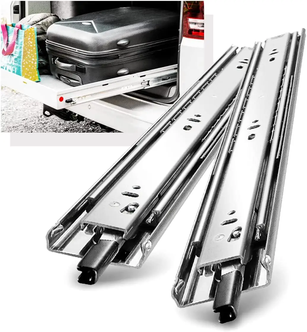 WASHINGST 51mm Drawer Slides with Lock Full Extension Ball Bearing Cabinet Locking Sliding Rails Tool Box Runners 150 LB 1 pair