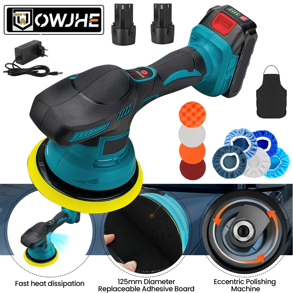 Lucidatrice per auto a batteria 8 marce regolabile ceretta elettrica automatica levigatura sigillatura smalto lucidatura utensile elettrico per batteria Makita 12V