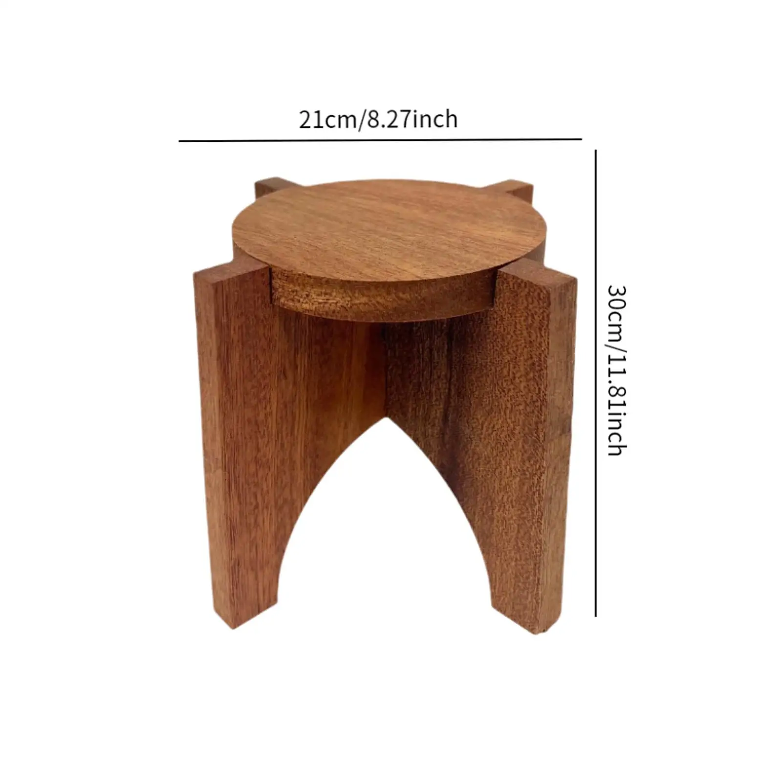 Wooden Planter Display Rack Versatile Round Home Decor Practical Flower Pot Stand for Office Indoor Home Bathroom Farmhouse