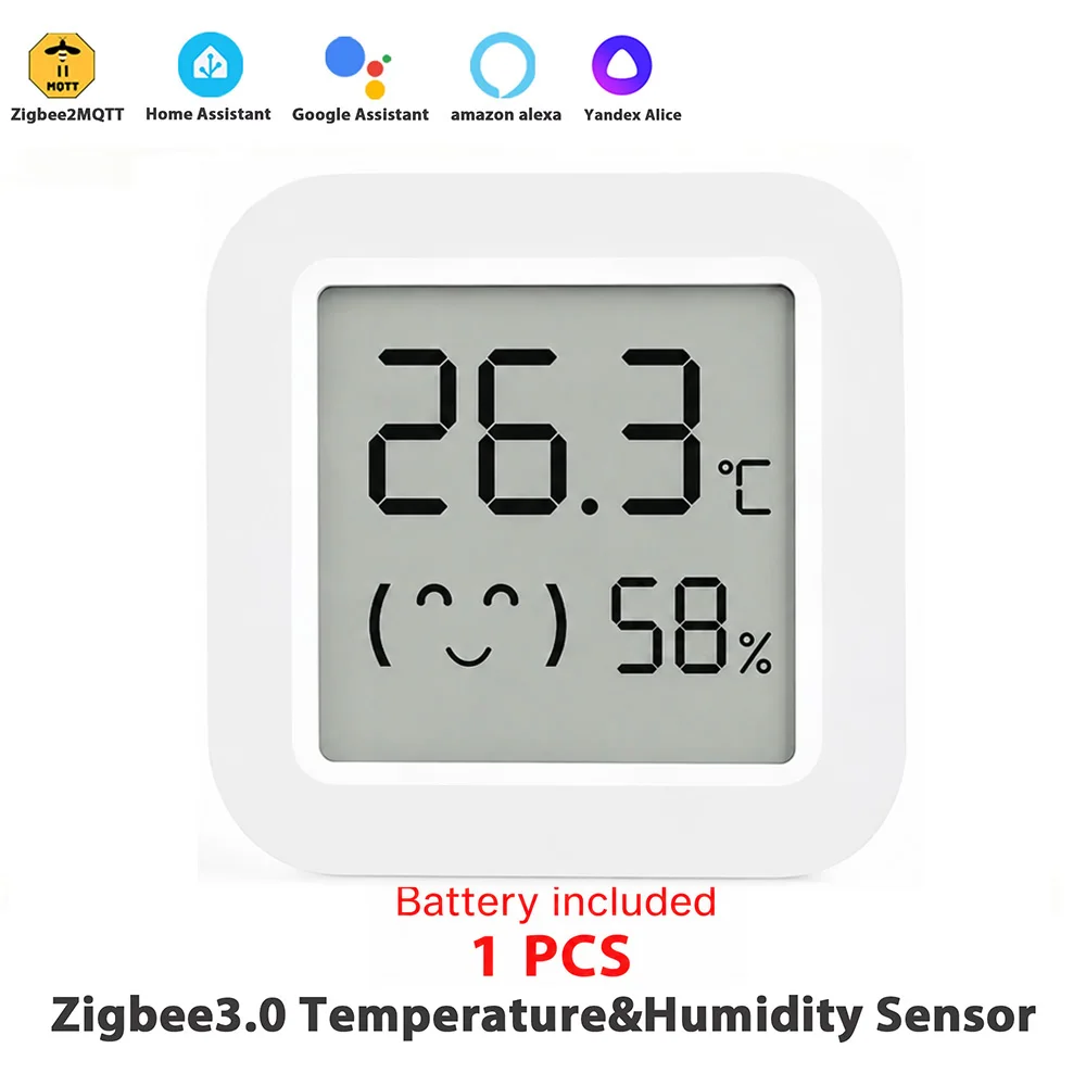 Zigbee 3.0 temperatuur- en vochtigheidssensor, bedienbaar via een app, met afstandsbediening, thermometer via Tuya Smart Life voor een slim huis, compatibel met Yandex Z2mQTT.