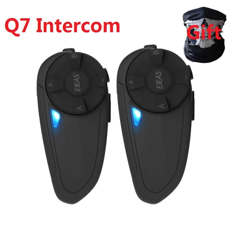 EJEAS Q7 Bluetooth 5.0 Intercom Pair 7 Riders Wireless Waterproof Interphone Headsets Motorcycle Headset Interphone