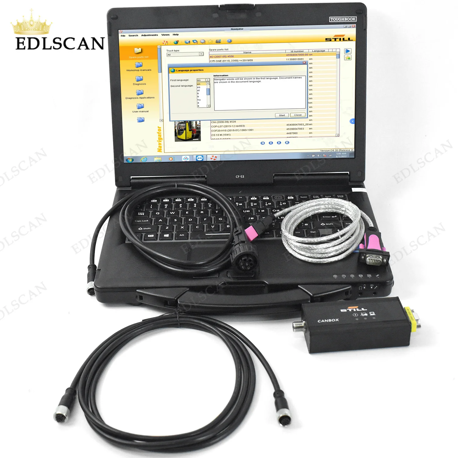 

CF53 toughtbook for Still Forklift Canbox 50983605400 Diagnostic Cable Still Interface Box Can Bus Still CANBOX Diagnosis Tool