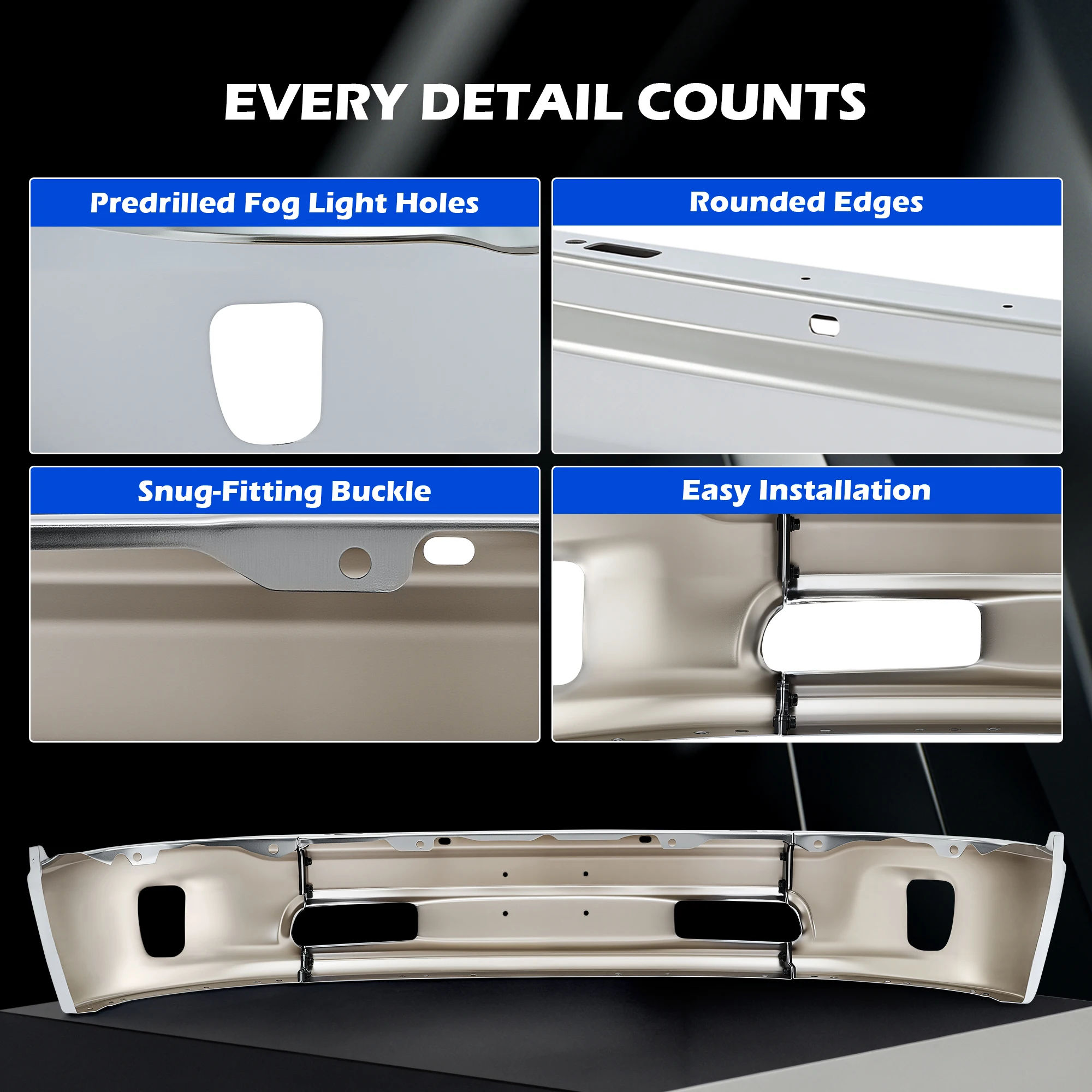 المصد الأمامي من الكروم لـ 2013 2014 2015 2016 2017 2018 دودج رام 1500 واط انقطاع الضباب بدون حديقة مساعدة ثقوب الاستشعار سبليت ستايل