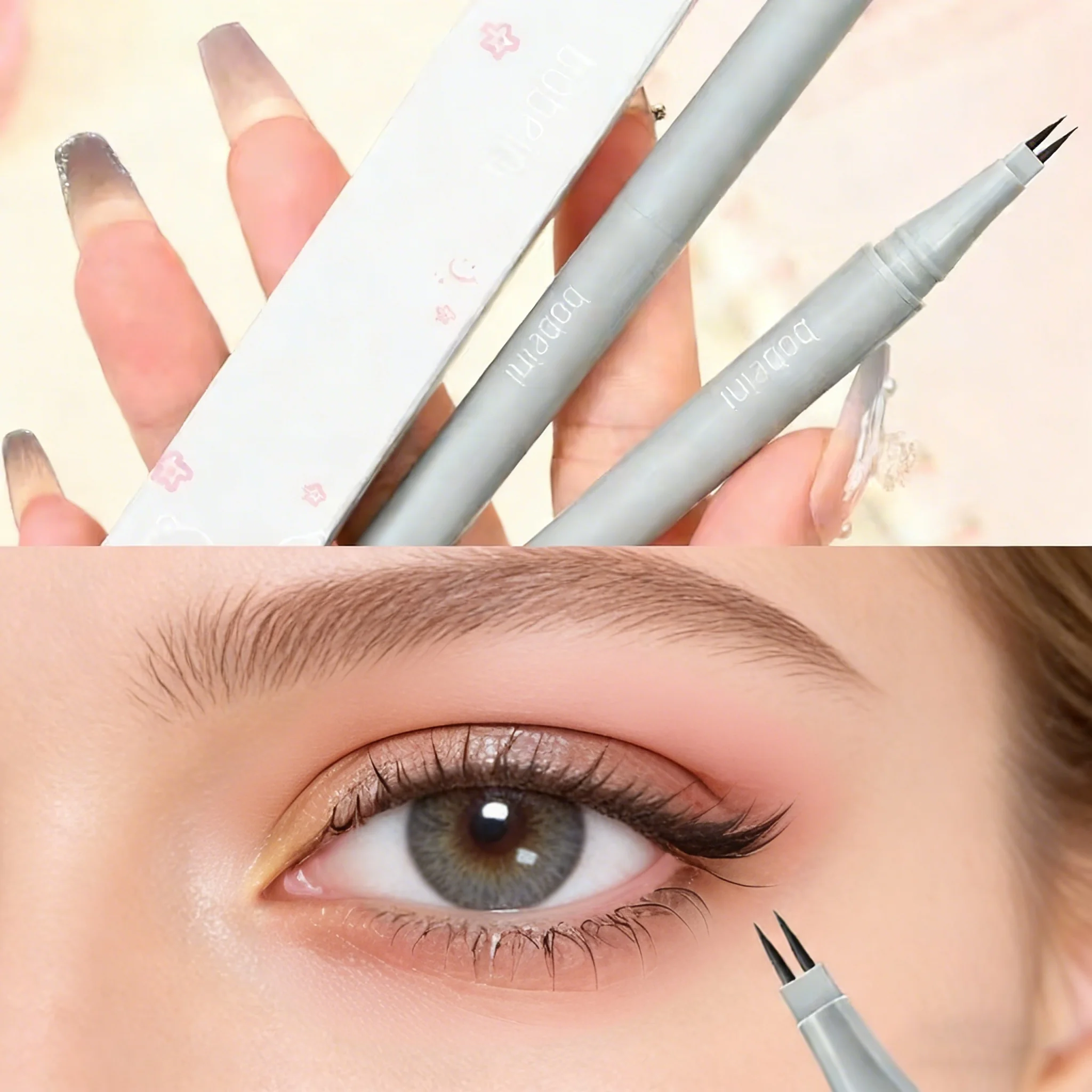 Double-Claw Eyeliner Extremely Thin Two-Claw Lower Eyelashes Eyeliner Liquid Pen Is Waterproof Non-Smudge And Sweat-Proof