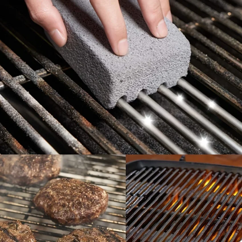 1szt Szczotka do czyszczenia grilla Blok cegły Kamień do czyszczenia grilla Pumeks Cegła do stojaka na grilla Narzędzia do grillowania w kuchni na zewnątrz — zdjęcie 2
