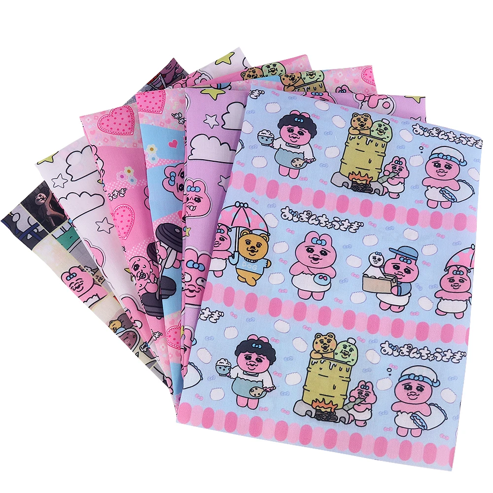 Kawaii Konijnen Karakters Diy Handgemaakte Naaien Patchwork Quilting Baby Jurk Thuis Blad 140Cm Bedrukt Naaien Kids Stof