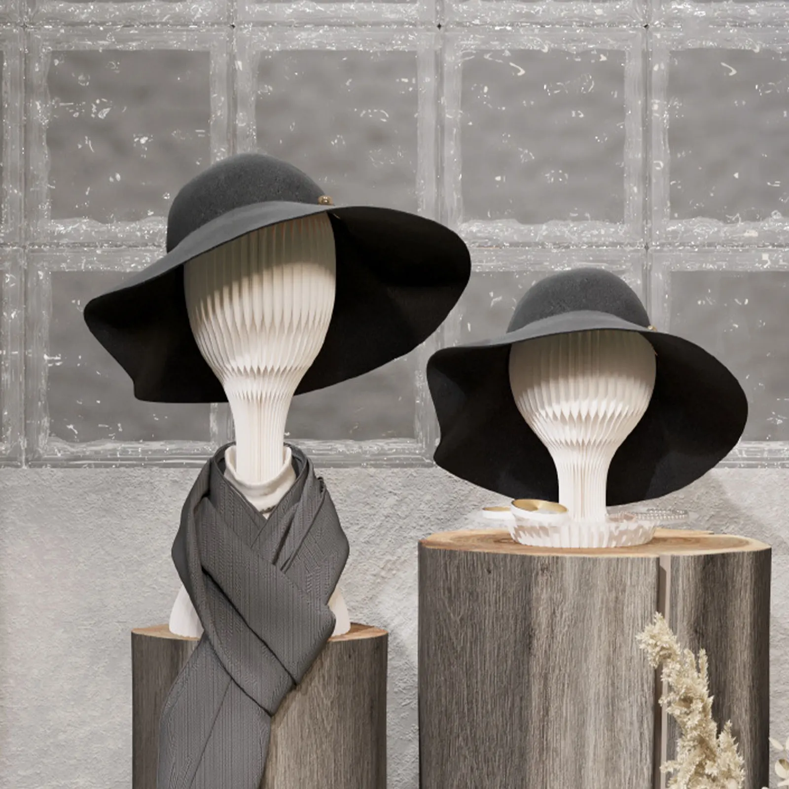 

Wig Hat Display Stand Paper Flower Bud Hat Stand Mannequin Head Model Artcraft Decor for Wig Making Beauty Salon/Shop Headwear