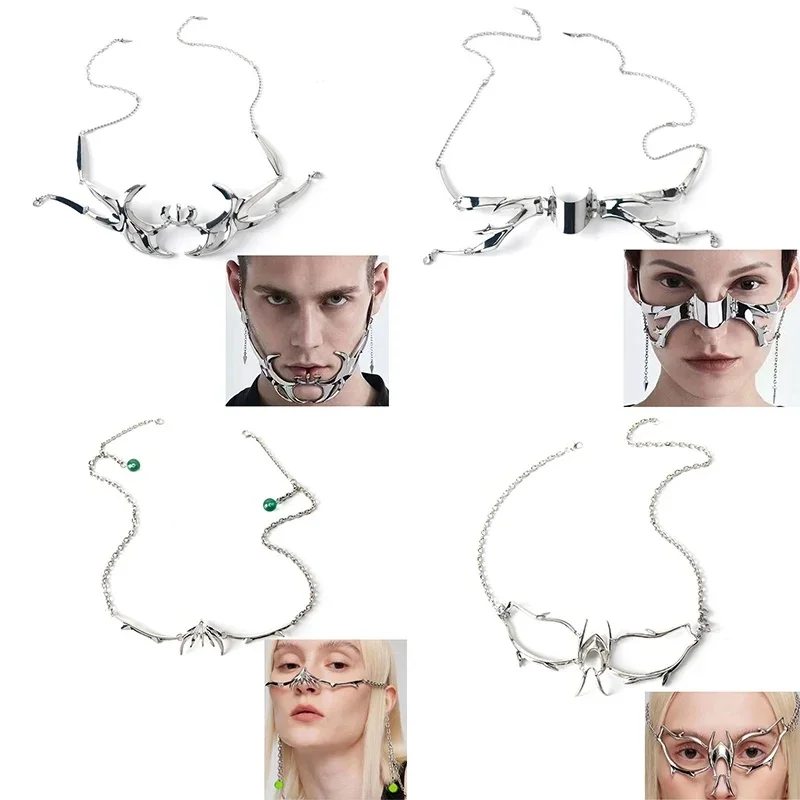 Masque à lame de sang mécanique, Punk Alien Flow, nez décent, masque Paty pour fête de danse d'halloween