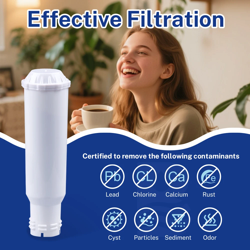 خرطوشة فلتر ماء من Buyorda، بديل متوافق مع for Bosch، for Siemens، for Krups F088، for AEG وfor Gaggenau لماكينات القهوة، عبوة من 6 قطع