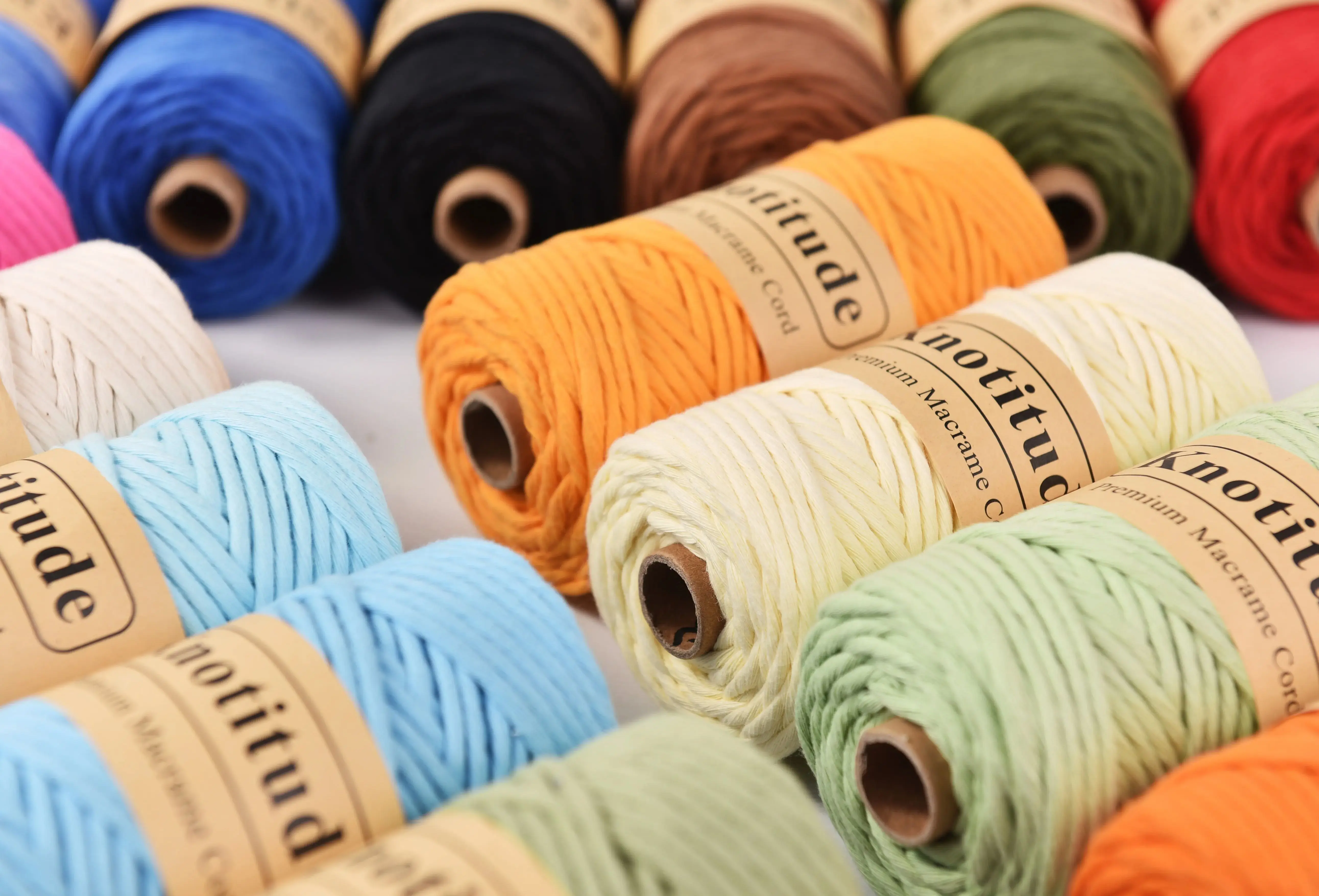 KNOTITUDE 3mm x 100yards Pure Cotton Single Strand Macrame Cord 320 feet Single Twist Natural Cotton Cord for Macrame