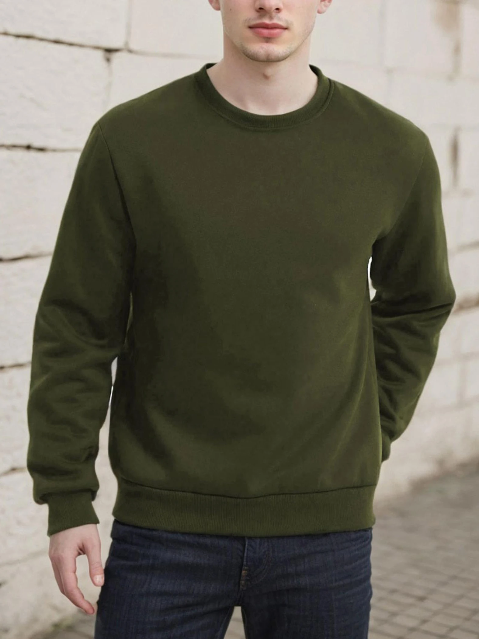 

Men's Thick Fleece Crew Neck Pullover