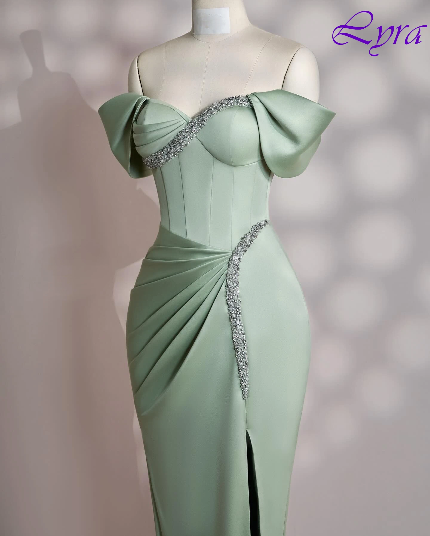

Customized Mermaid Boat Neck Elegant Formal Evening Dress and Modern Fashion High Quality Celebrity Gowns Delicate Party Dress