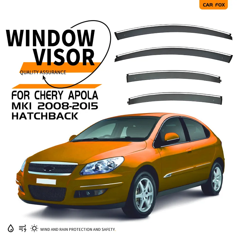 

For Chery Apola 2008-2015 Plastic Window Visor Vent Shades Sun Rain Deflector Guard For Chery Apola 2008-2015