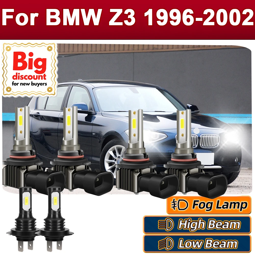 

LED Headlight Bulbs 60000LM Canbus Car Lights 6000K White Auto Fog Lamps 12V For BMW Z3 1996 1997 1998 1999 2000 2001 2002