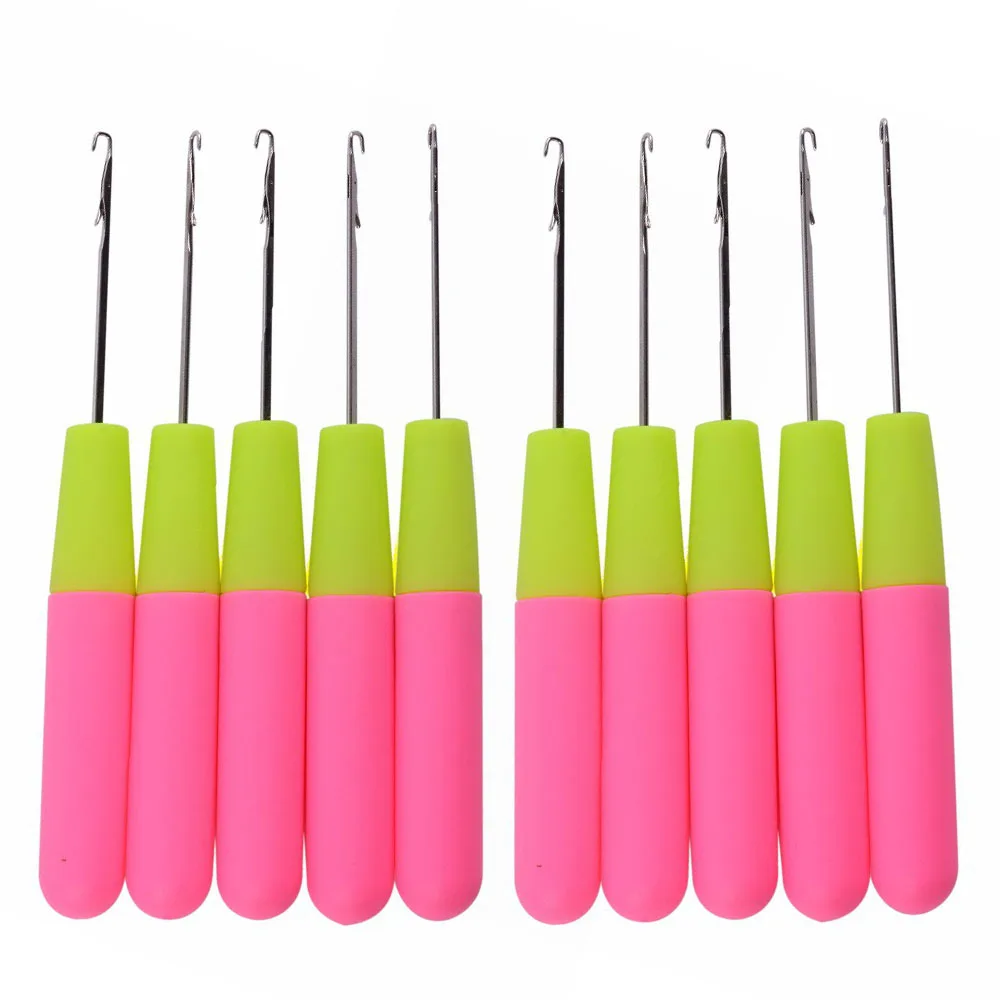 10Pcs Latch Hook Tool, Latch Hook Crochet Needle for Micro Braids, Hair Extension, Feather and Carpet