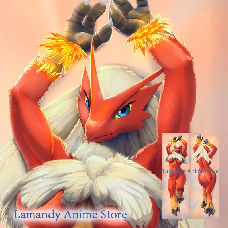 

Dakimakura Blaziken Anime Double Sided Print Pillowcase Life Size Body Pillow Cover