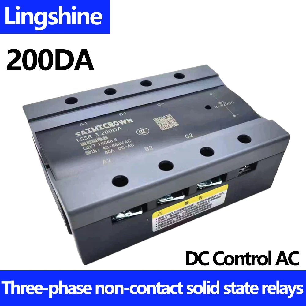 3-SSR DC-AC 25A 40A 60A 80A 100A 120A 150A Three Phase Solid State Relay Module DC Control AC 40-480VAC