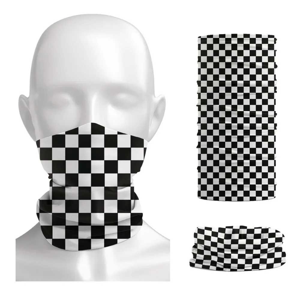 AliExpress Fandana Gear Checkered Ska Printed Headband Neck Warmer Gaiter Unisex Racing Cycling Tube Scarf Ska Checkerboard Reggae Music Face Bandana