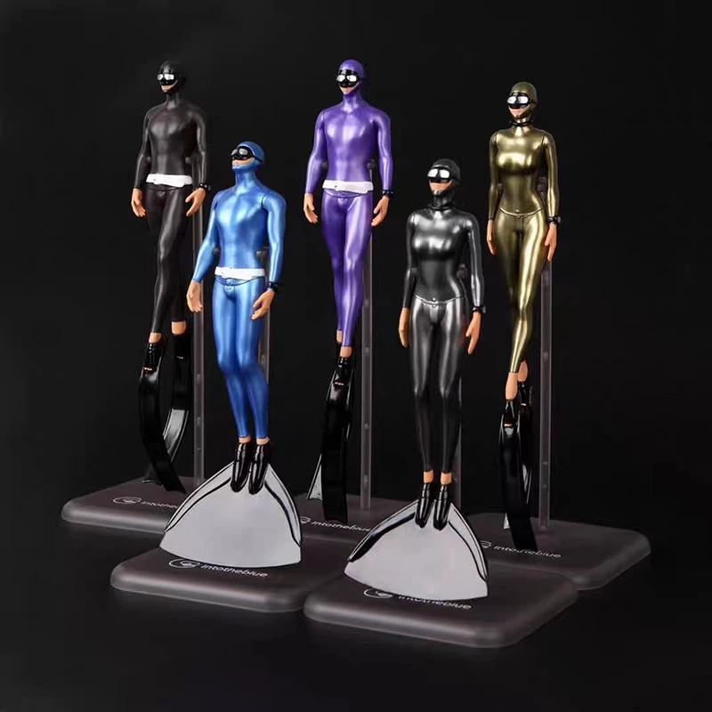 Freediver Model Diver Collectible Figurine 15cm Male Diver Monofin 20cm Female Freediving Fins