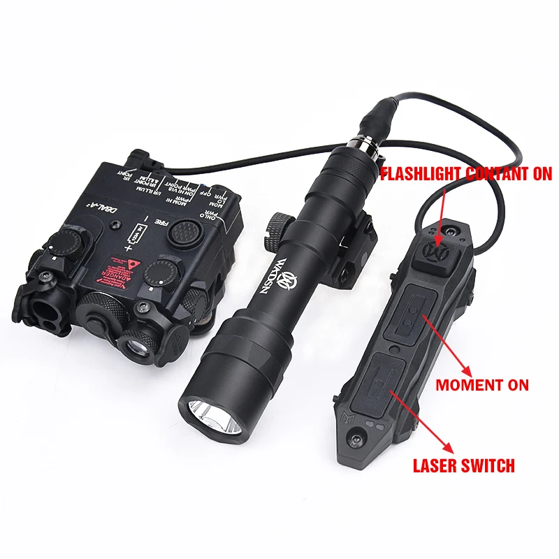 Wadsn DBAL A2 IR LED Light Strobe IR Laser Red Green Dot Hunting M600U M300A Flashlight Dual Function Pressure Switch DBAL Sight