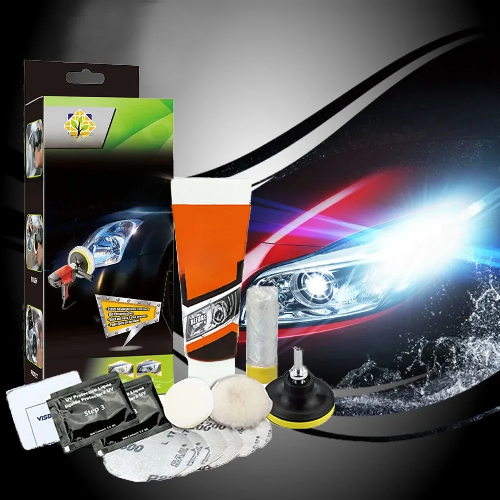 Headlight Restoration Kit Car Light Lens Restorer Polish Paste Cleaning Kit Car Headlamp Polishing Scratch Repair Refurbish Tool