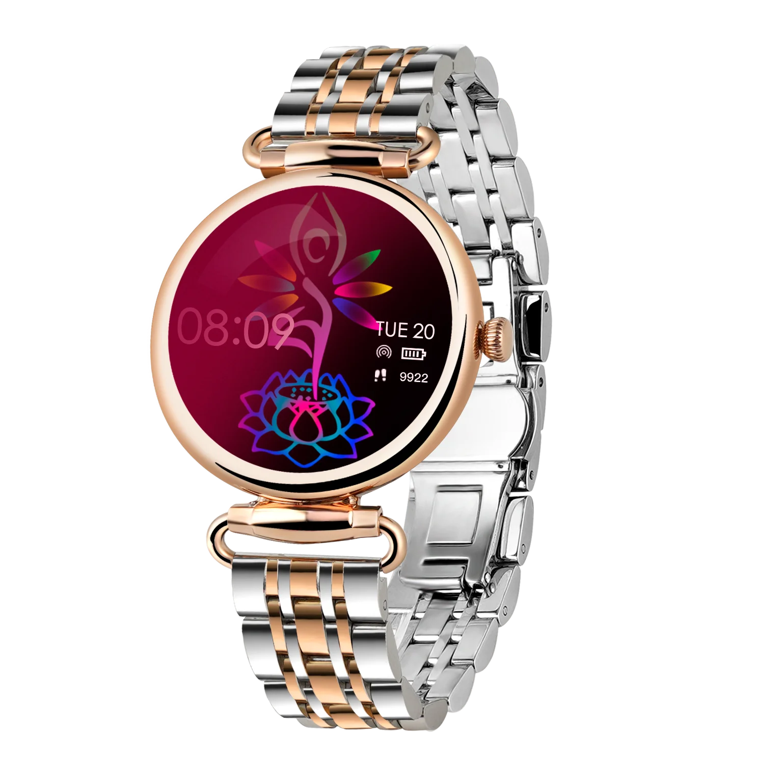 Z78 Women Smart Watch 1.28 inch AMOLED HD screen 3D Gem Mirror 316 Stainless steel BT Call Female Security Period Blood Oxygen