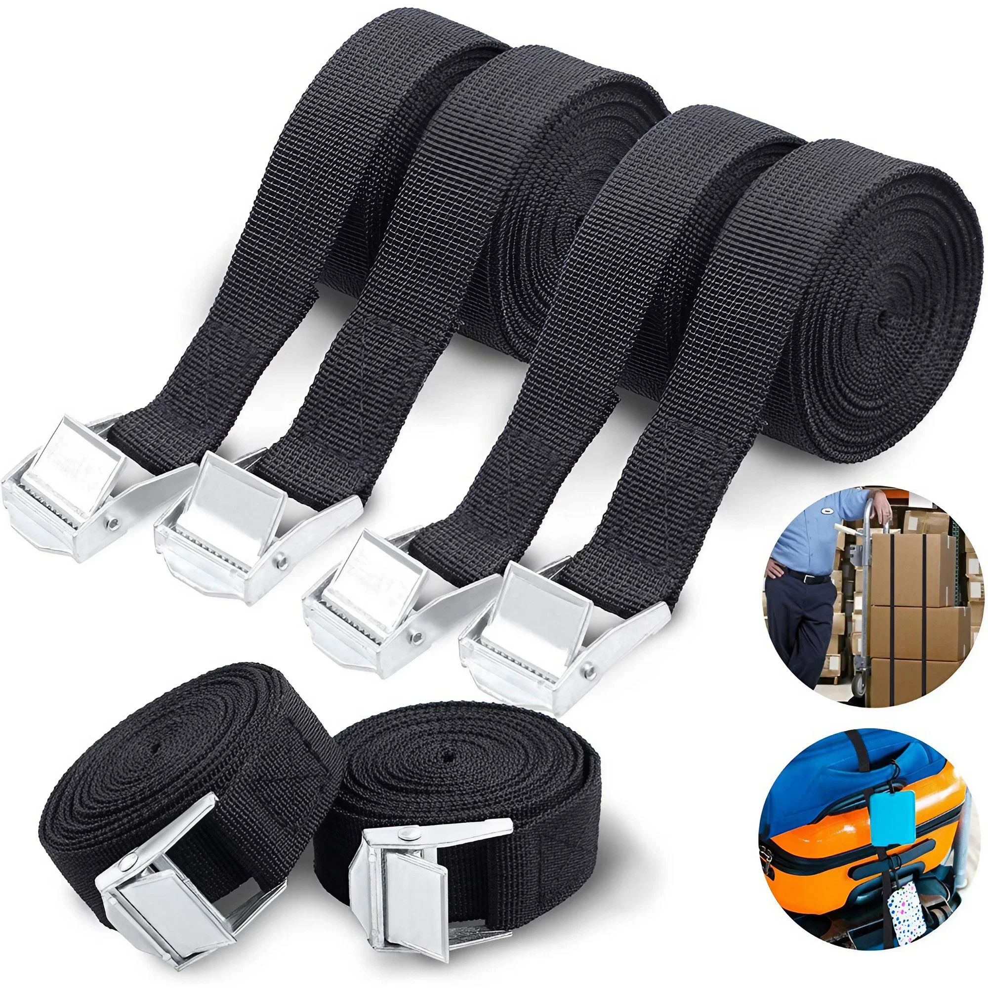 Fastener Heavy Duty Car Cargo Tie Down Strap Luggage Truck Tension Rope Multifunctional Bike Ratchet Belt With Buckle