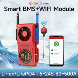 Daly Smart BMS LiFePO4 Li-lion 7S 8S 13S 14S 15S 16S 20S 24S 30A 40A 50A 60A 80A 100A 120A 150A 200A 250A 300A BMS with WIFI