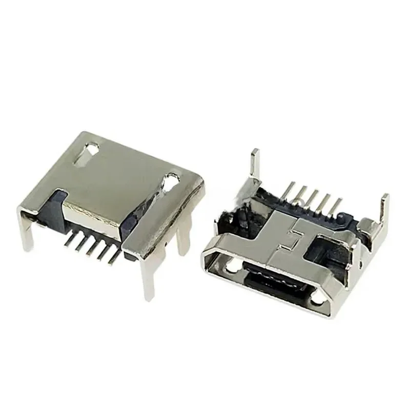 10 szt. Złącze Micro USB 5-pinowe gniazdo siedziska Micro USB Cztery nogi 5P Wkładanie płytki siedziska Złącze Mini USB — zdjęcie 2