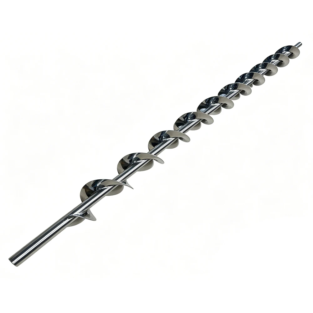 Custom-made, non-standard injection molding screws; nitrided, hardened, and tempered auger drill bits with extension rods