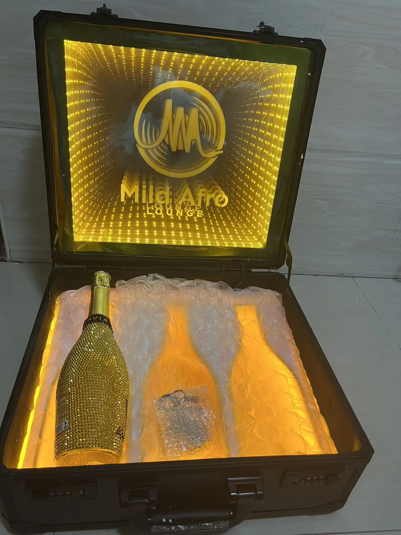 Botella de champán LED con logotipo personalizado