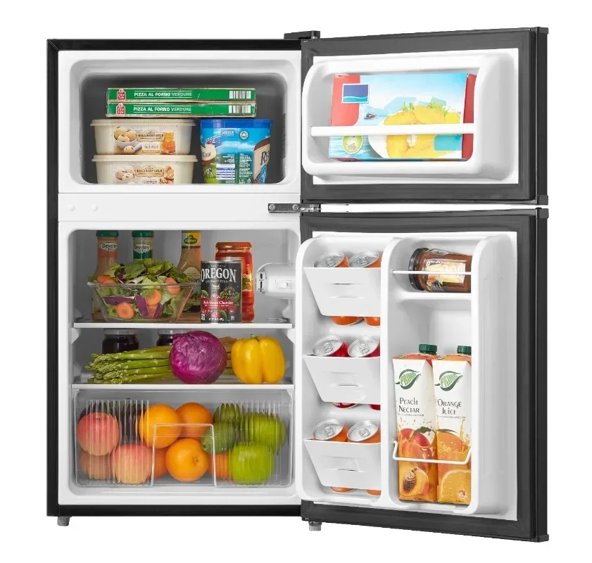 Arctic King 3.2 Cu ft Two Door Mini Fridge with Freezer, Black, E-Star, ARM32D5ABB