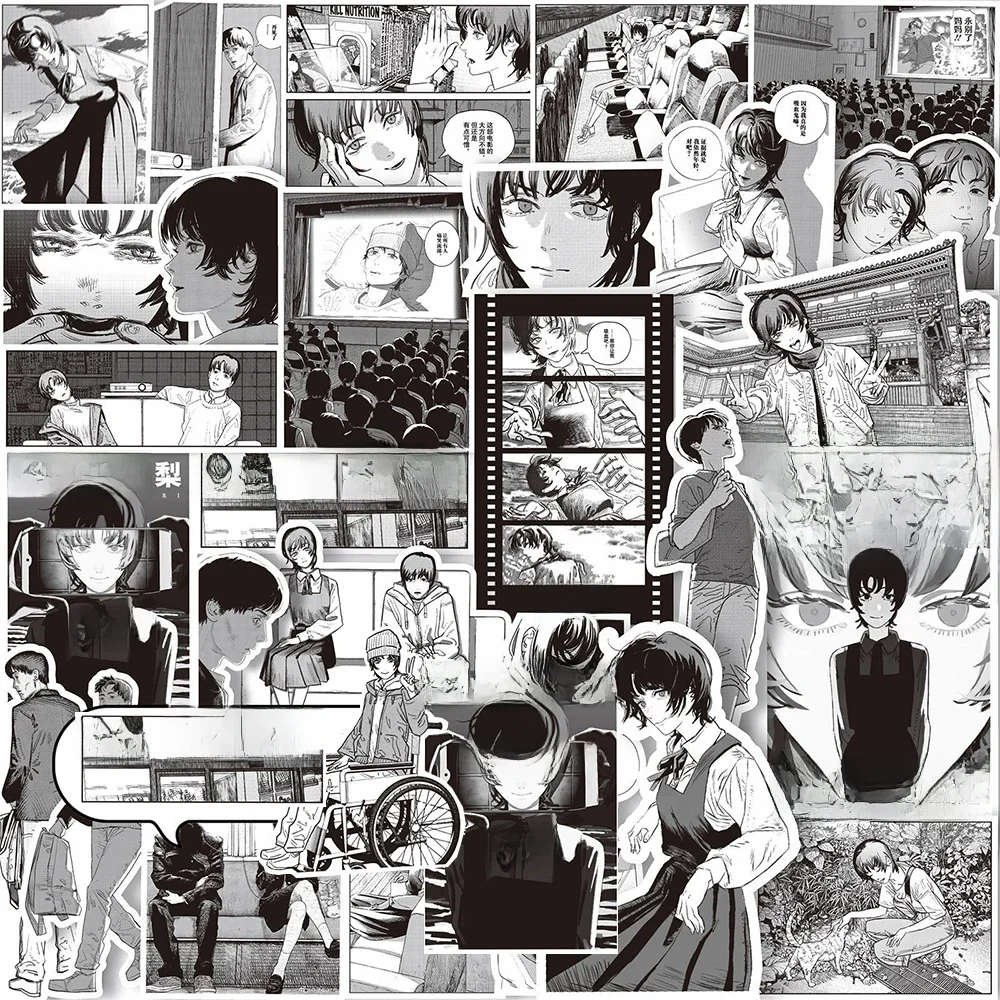 AliExpress Bandai 65pcs Anime Goodbye Eri Stickers Vintage Black and White Decals Laptop Skateboard Car Bike Cool Waterproof Sticker for Kids Toys