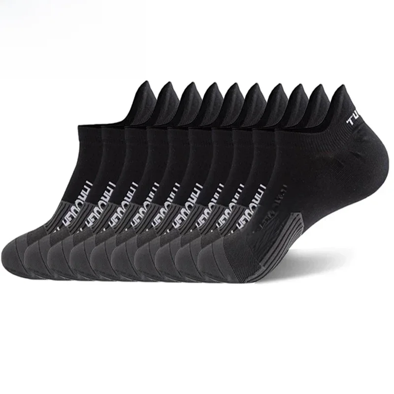 10 paires/lot haute qualité hommes cheville chaussettes athlétique Fitness course chaussettes respirant printemps été maille décontracté chaussette courte cadeaux