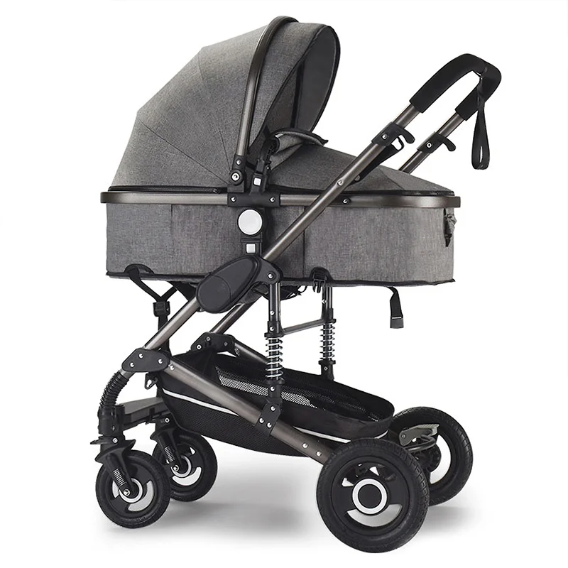 Baby Stroller 3 in 1 Luxurious Portable Baby Carriage Fold Pram High Landscape Aluminum Frame Newborn Infant Stroller