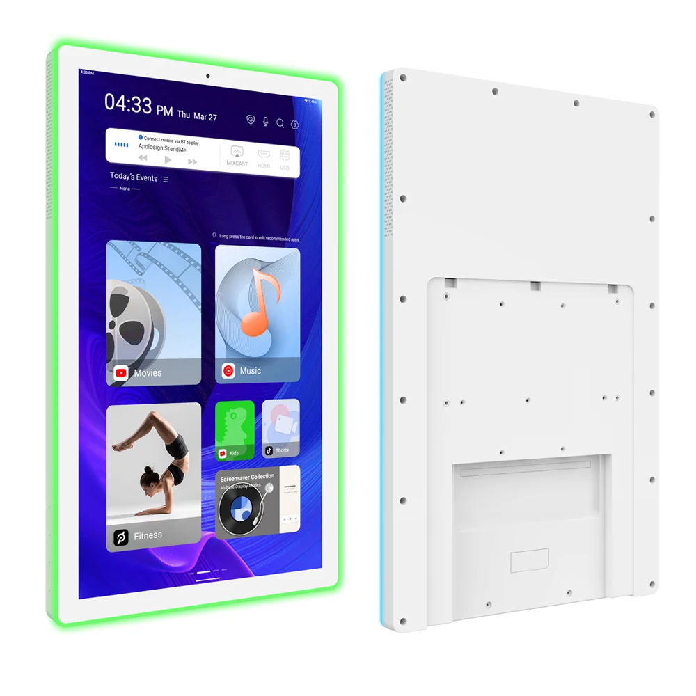 Tablette PC murale 21,5 pouces avec PoE++, cadre RVB, RK3576S, Octa core, 4 Go de RAM, 32 Go de mémoire, cadre RVB, Android 14, entrée HDMI