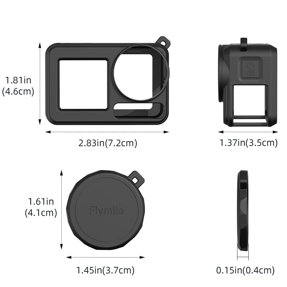 For DJI Osmo Action 5 Pro Silicone Sleeve Protective Case & Screen Protectors & Len Cap for DJI Action 3 4 5 Pro Accessories