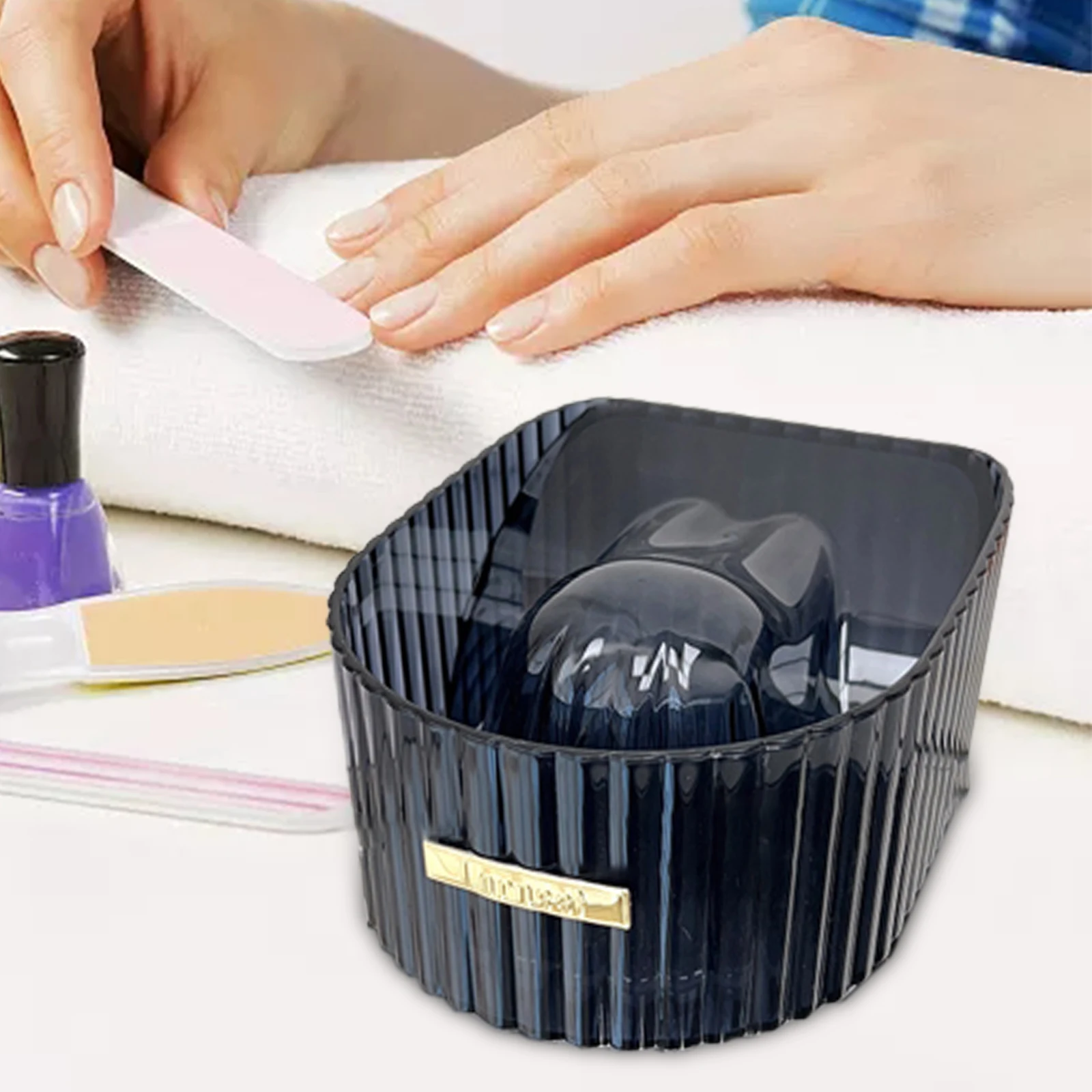 Tigela de imersão de unhas acrílico embeber fora gel polonês mergulho removedor de pó tigela de manicure para casa tigela para arte do prego mãos gel embeber fora