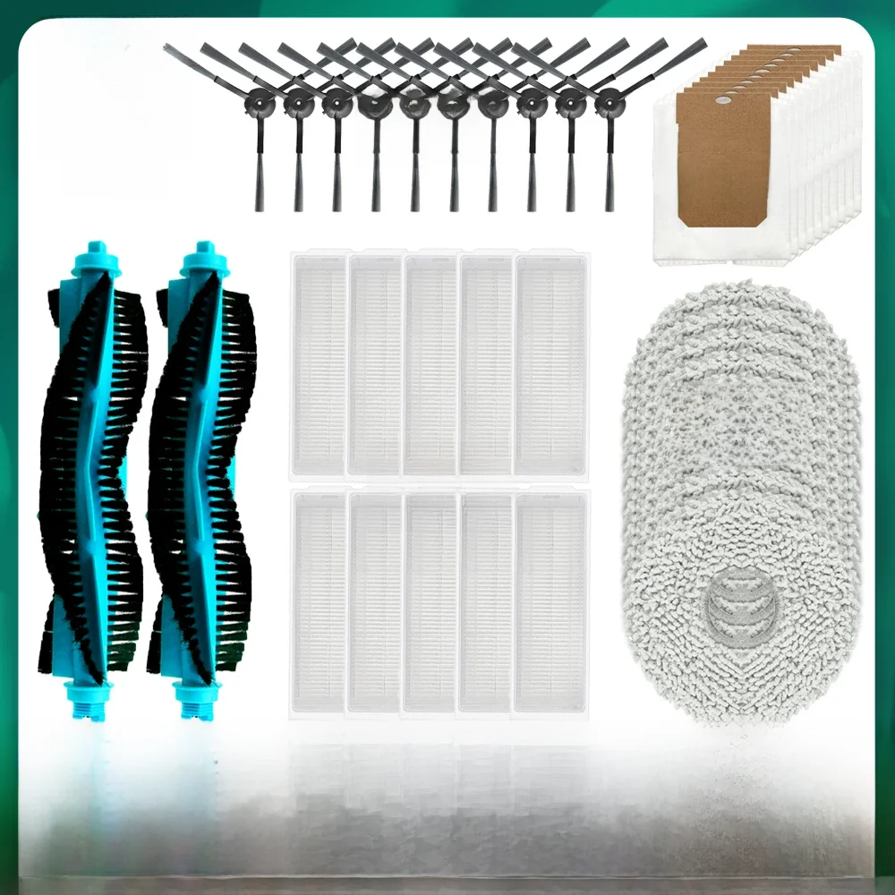 Pièces de rechange compatibles avec Conga 11090 / Conga 13090 Spin Revolution, brosse principale, filtre Hepa, tissus de vadrouille, sac à poussière