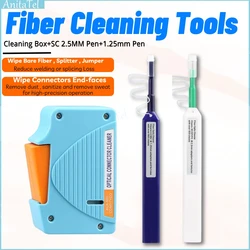 Fiber Optic Cleaning Box Optical Fiber Cleaner Pen Fiber Optical Cleaning Pen Tool 2.5mm LC MU 1.25mm SC/ST/FC Cleaner Cassette