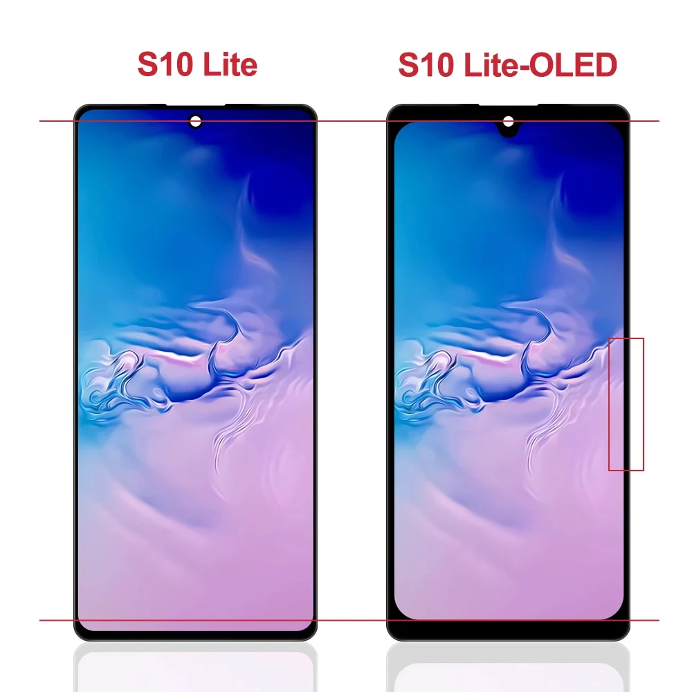 OLED TFT S10Lite Screen For Samsung Galaxy S10 Lite G770F G770F/DS LCD Display Touch Screen Replacement Digitizer Assembly+Frame