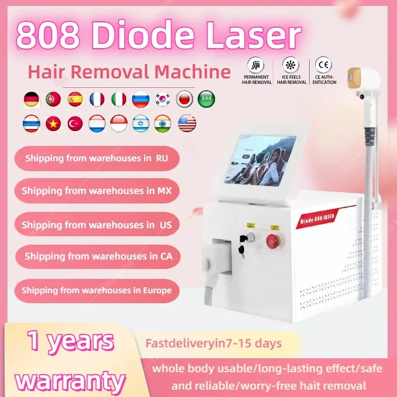 

2024 2000W power CE certified 3-wavelength ice platinum hair removal machine 755 808 1064nm diode painless hair removal machine