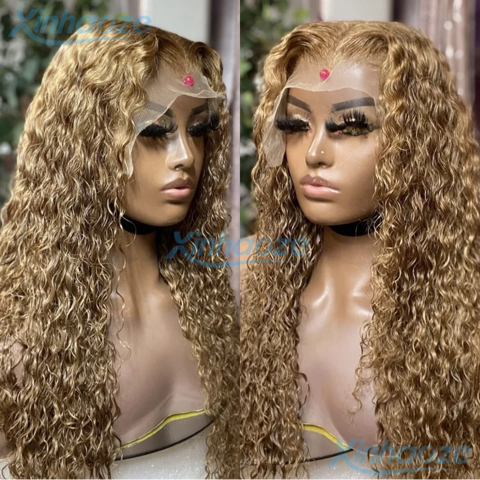 

Brazilian Pre Plucked #27 Blonde Human Hair Deep Wavy Glueless 13x4/13x6 Lace Front Wigs 360/Full Lace Water Wavy Wigs