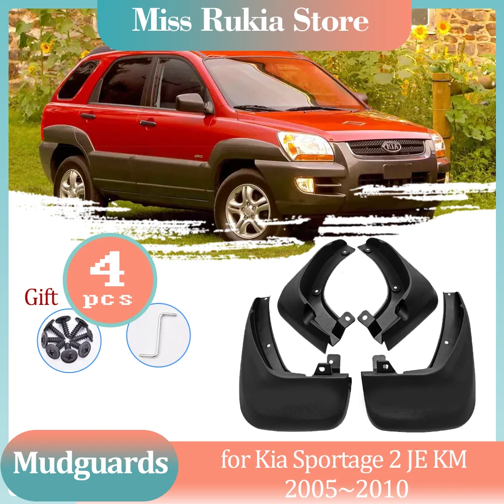 Car Mud Flaps for Kia Sportage 2 JE KM 2005~2010 2006 Mudguards Splash Part Front Rear Wheel Guard Fender Flare Cover Accessorie