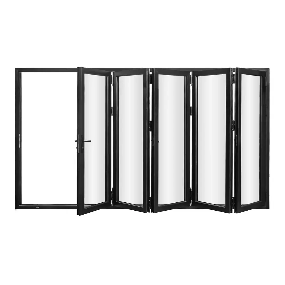 DN-Exterior Bi-Fold Porta De Vidro Dobrável De Alumínio, Acordeão Panorâmico Dobrável Pátio, Porta Bifold para Casa, Fornecimento De Fábrica