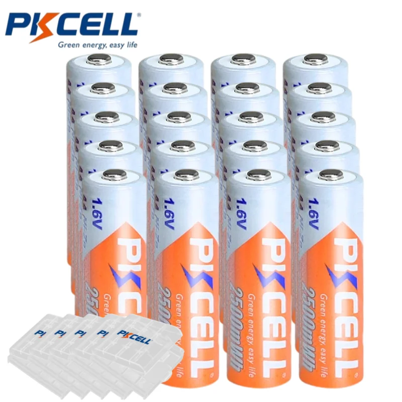 

20PC 1.6V Nickel-Zinc 2500Mwh Ni-Zn 2A Rechargeable Battery AA NiZn 2500mWh Rechargeable Batteries for Camera Toys Flashlight