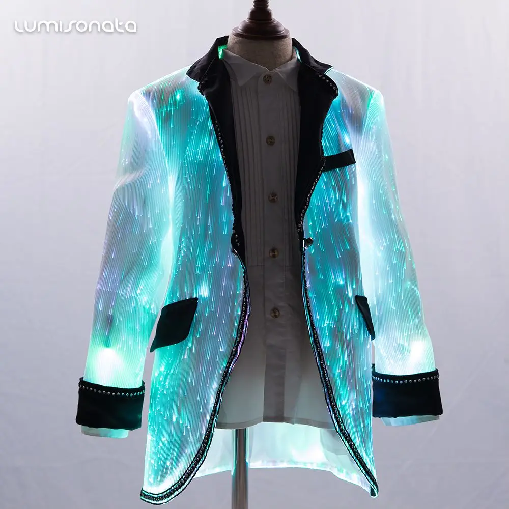 Lumisonata 7 Colors Change Suit Formal Kids Luminous Jacket blazers veste homme for men Blazer Wedding Party Performance Costume