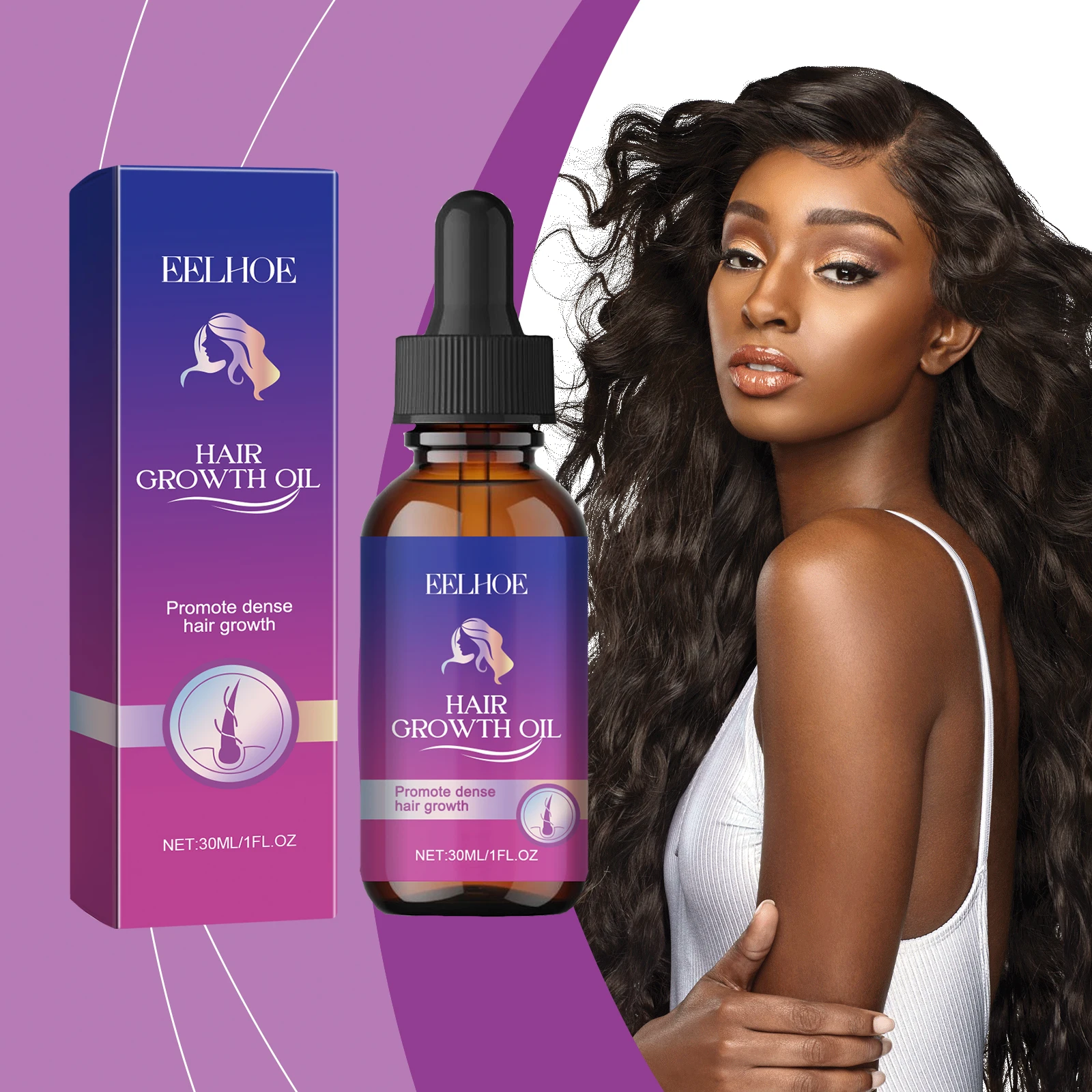 Haarwachstumsöl zur Reduzierung von Bruch, Spliss, Anti-Frizz, Reparatur beschädigter Haarwurzeln, Behandlung von Haarausfall, Haarpflege, ätherisches Öl